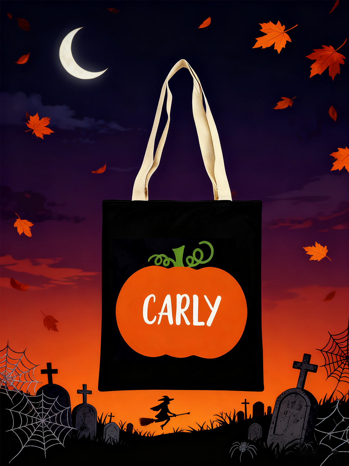 Personalized Pumpkin Halloween Treat Bag